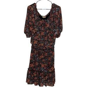 🌹JOIE DE VIVRE ELASTIC WAIST FLORAL DRESS